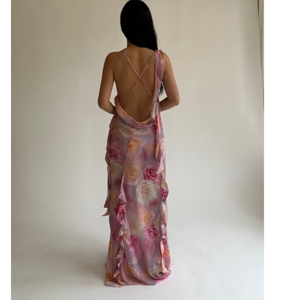 For Love and Lemons Spring Goddess Roses Floral Maxi Dress Size XL NWT! - Picture 8 of 9